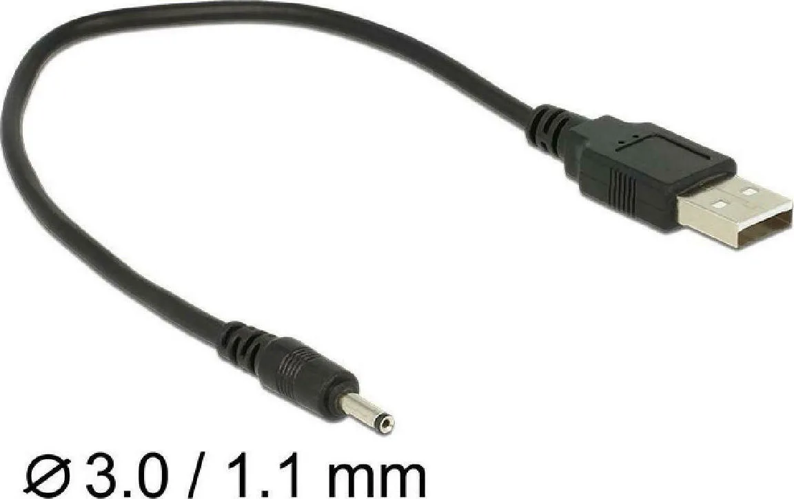 DeLock USB 2.0 Cable USB-A male - DC Μαύρο 0.27m (83793) - Image 1