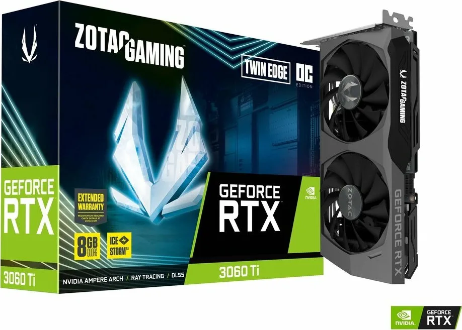 Zotac GeForce RTX 3060 Ti 8GB GDDR6 Twin Edge OC LHR Κάρτα Γραφικών ZT-A30610H-10MLHR - Image 1