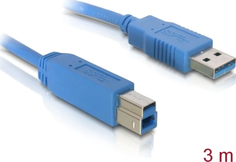 DeLock USB 3.0 Cable USB-A male - USB-B male 3m (82581) - Image 1
