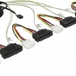 DeLock Mini SAS male - 4x SAS female Cable 1m Μαύρο (83391)