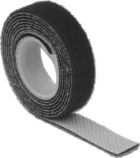 DeLock Hook & Loop Μαύρη Αυτοκόλλητη Ταινία Χριτς Χρατς Μαύρη 1mx13mm 18709 - Image 1