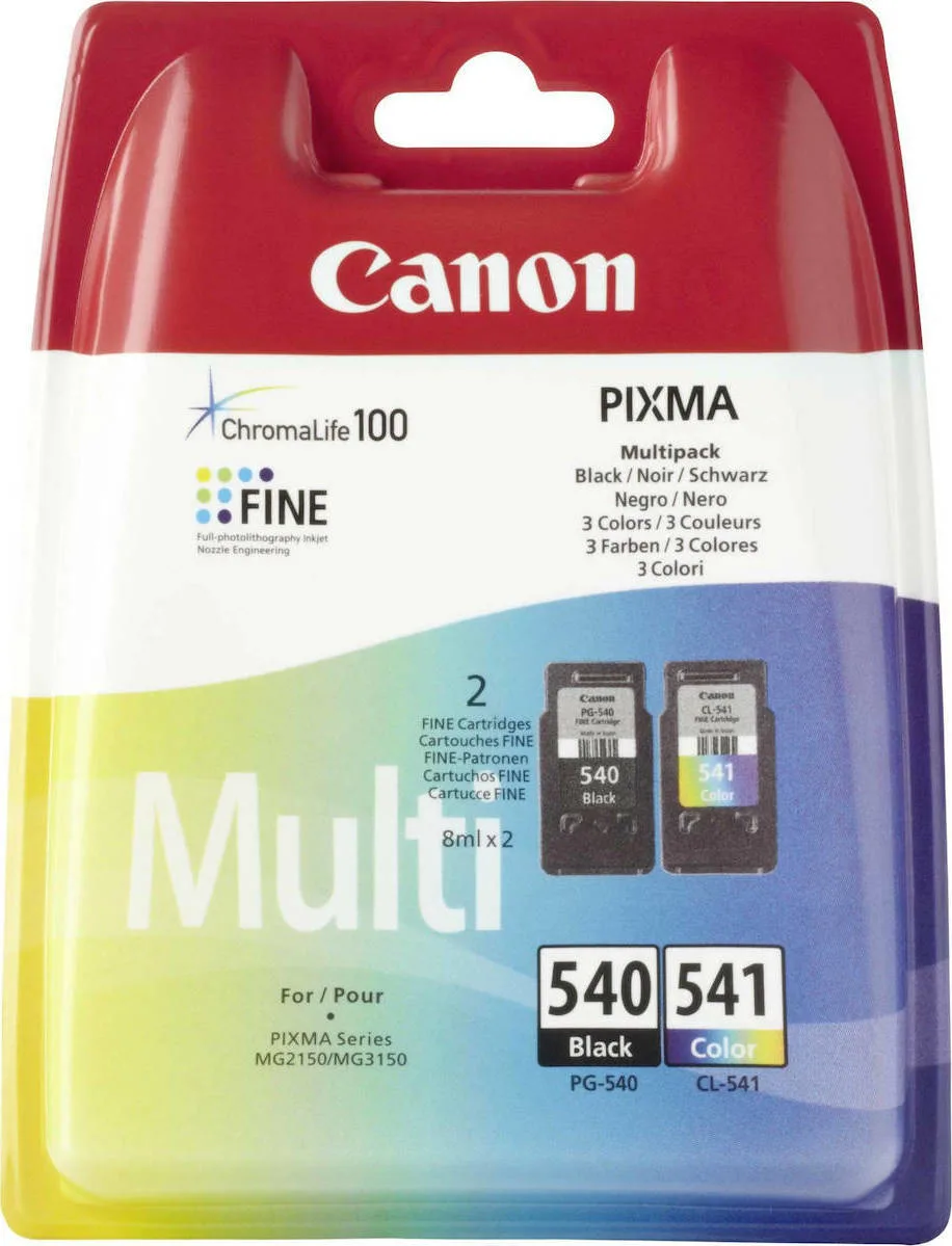 Canon PG-540/CL-541 Γνήσιο Πακέτο 2 Μελανιών Εκτυπωτή InkJet Πολλαπλό (Color) / Μαύρο (5225B006) - Image 1