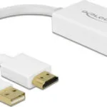 DeLock Μετατροπέας HDMI male σε DisplayPort female Λευκό 1τμχ 62496