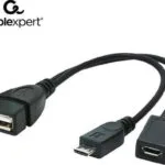 Cablexpert Μετατροπέας micro USB male σε USB-A / micro USB female 1τμχ A-OTG-AFBM-04