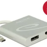 DeLock Μετατροπέας USB-C male σε DisplayPort / HDMI female Ασημί 1τμχ 87716