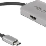 DeLock Μετατροπέας USB-C male σε HDMI / VGA female Ασημί (87776)
