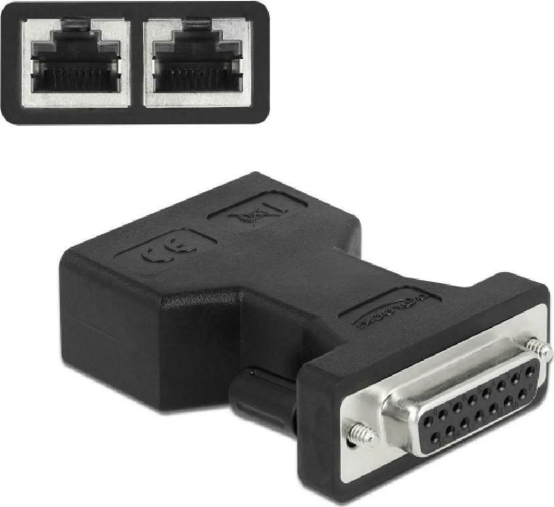 DeLock Μετατροπέας Serial male σε RJ-45 2x female 1τμχ 66806 - Image 1