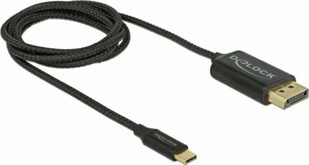 DeLock Braided USB 2.0 Cable USB-C male - DisplayPort Μαύρο 1m 83709 - Image 1