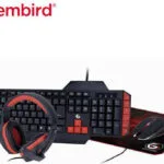 Gembird GGS-UMG4-02 4-in-1 Σετ Gaming Πληκτρολόγιο με Φωτιζόμενα πλήκτρα & Ποντίκι (Αγγλικό US)