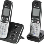 Panasonic KX-TG6822 Ασύρματο Τηλέφωνο Duo Μαύρο