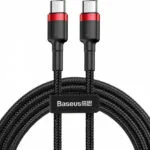 Baseus Cafule Braided USB 2.0 Cable USB-C male - USB-C 60W PD Μαύρο 2m CATKLF-H91