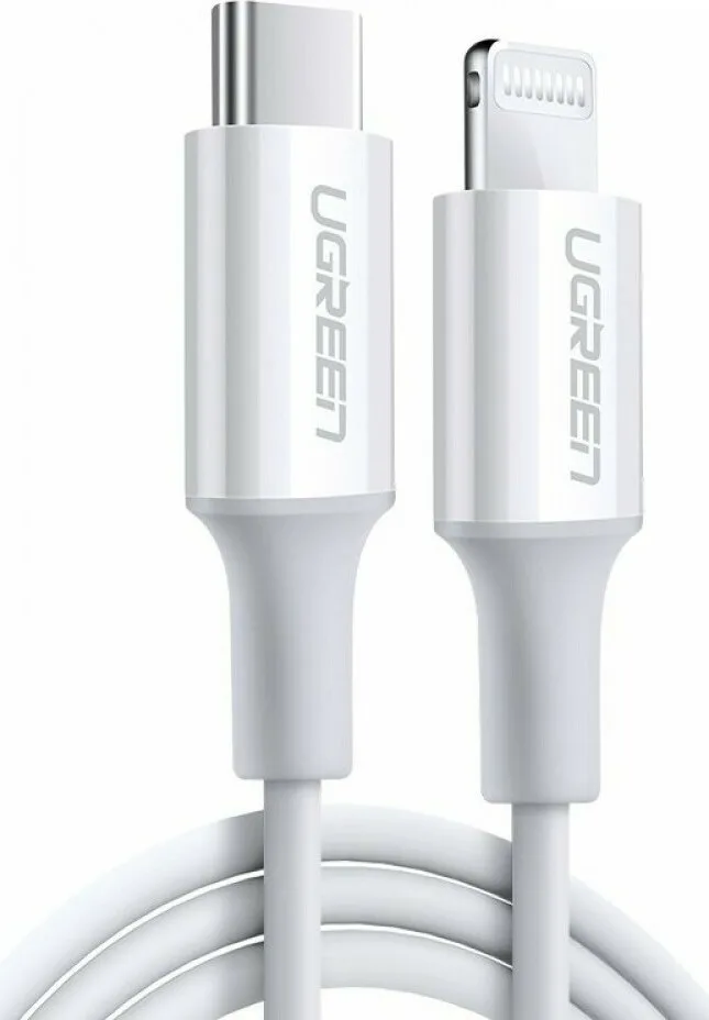 20211105095354_ugreen_us171_regular_usb_2_0_cable_usb_c_male_lightning_leyko_1m_10493.jpeg Ugreen US171 USB-C to Lightning Cable 18W Λευκό 1m (10493) - Image 1