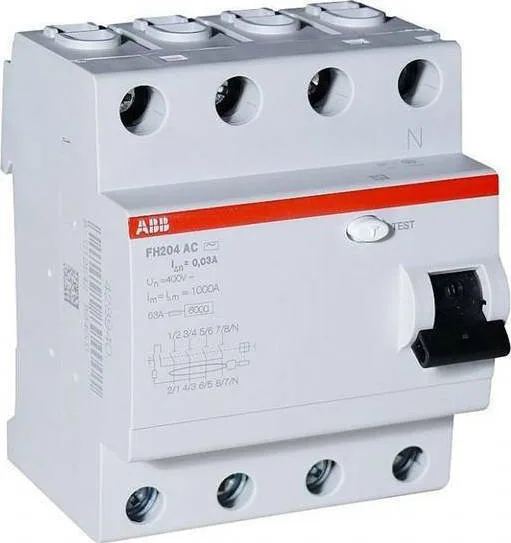 Abb Ρελέ Ράγας Διαρροής 40A Τετραπολικό με Τάση 400V 4x40A 30mA 26213 - Image 1