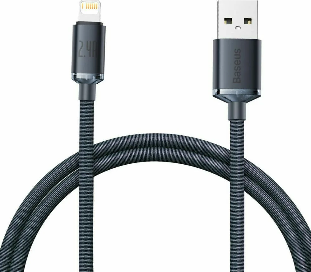 Baseus Crystal Shine Braided USB to Lightning Cable Μαύρο 1.2m (CAJY000001) - Image 1