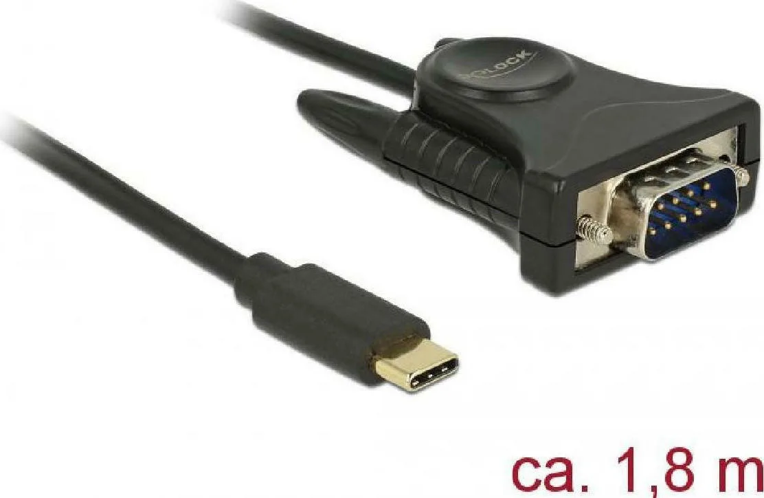 20211111163111_delock_kalodio_usb_c_se_rs232_9_pin_male_1_8m.jpeg DeLock Καλώδιο USB-C σε RS232 9-pin male 1.8m - Image 1