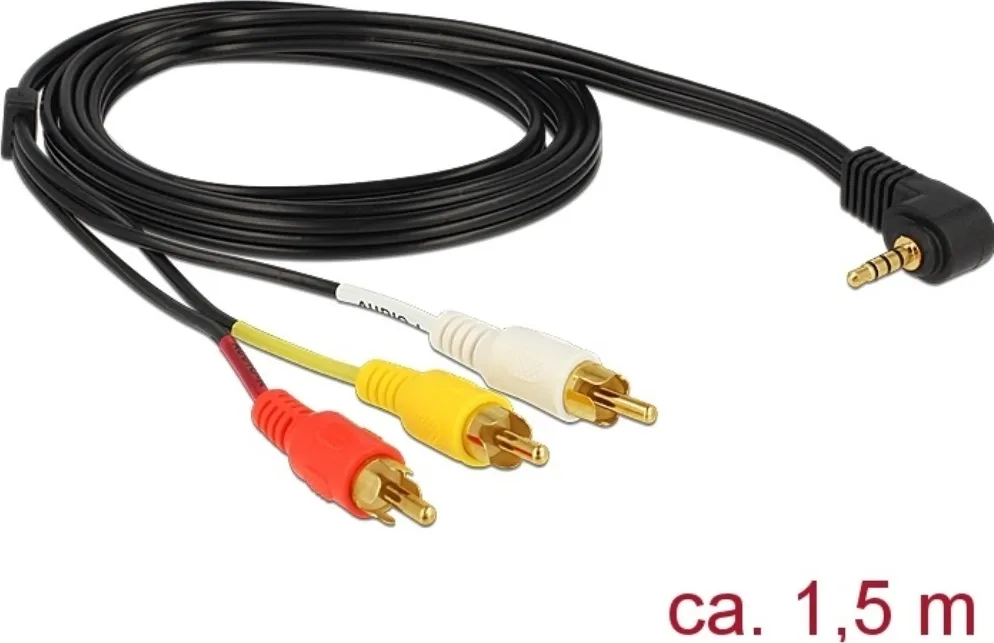 DeLock Cable Stereo 3.5mm male - 3x RCA male 1.5m (84504) - Image 1