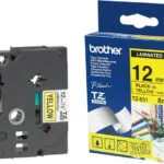 Brother P-touch Ταινία Ετικετογράφου 7.7m x 12mm σε Μαύρο Χρώμα TC-101