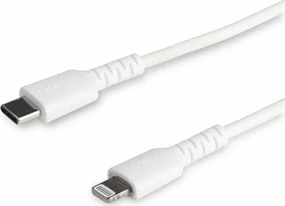20211122152937_startech_usb_2_0_cable_usb_c_male_lightning_leyko_2m_rusbcltmm2mw.jpeg StarTech USB-C to Lightning Cable Λευκό 2m (RUSBCLTMM2MW) - Image 1