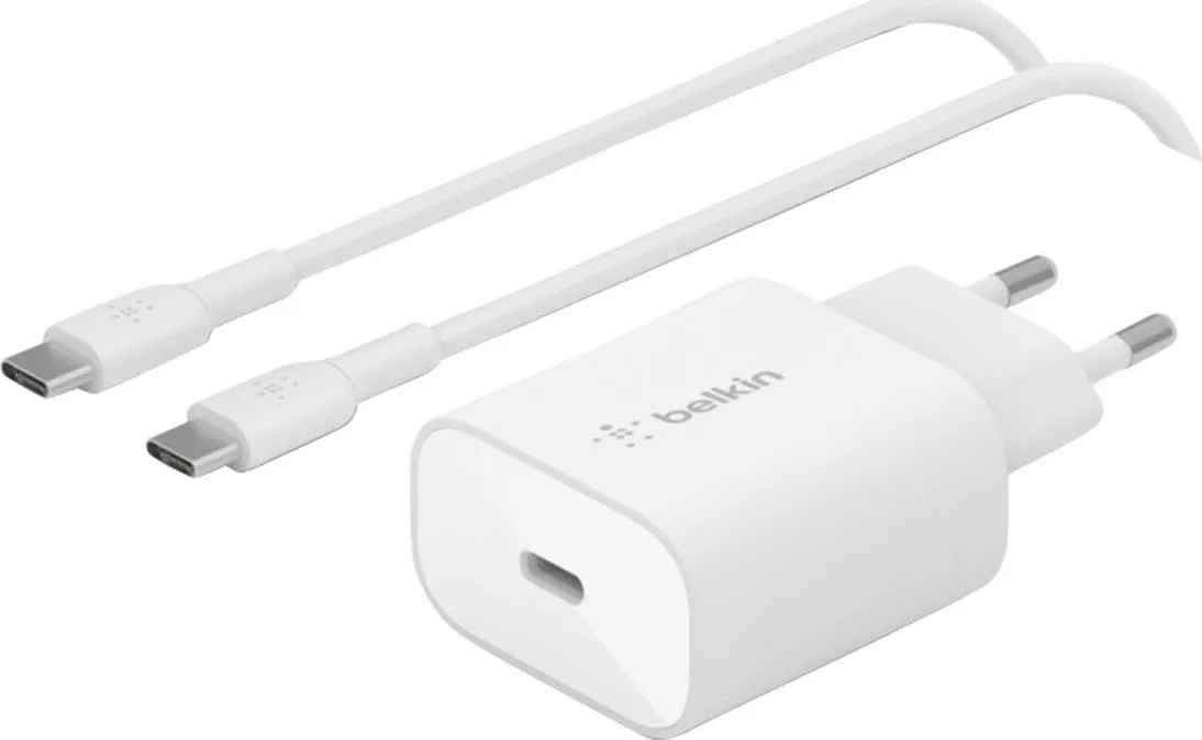 Belkin Φορτιστής με Θύρα USB-C και Καλώδιο USB-C 25W Power Delivery Λευκός (Boost Charge WCA004VF1MWH-B6) - Image 1