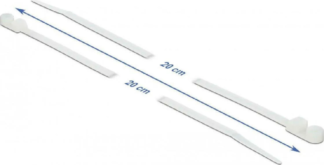 DeLock Δεματικά Καλωδίων Πλαστικά 200mmx4.8mm σε Λευκό χρώμα (10τμχ) (18945) - Image 1