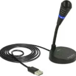 DeLock USB Microphone with base and Touch-Mute Button Μικρόφωνο USB Επιτραπέζιο, Gooseneck