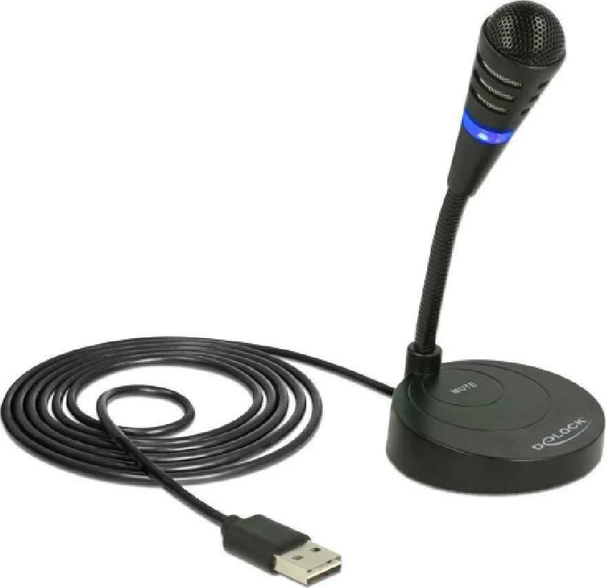 DeLock USB Microphone with base and Touch-Mute Button Μικρόφωνο USB Επιτραπέζιο, Gooseneck - Image 1