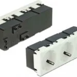 DeLock Easy 45 Τριπλή Χωνευτή Πρίζα Ρεύματος 45x45mm 5τμχ Λευκή 5τμχ 81323