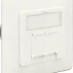 DeLock Διπλή Πρίζα Δικτύου RJ45 με Πλαίσιο Τύπου Cat6 σε Λευκό Χρώμα 86195