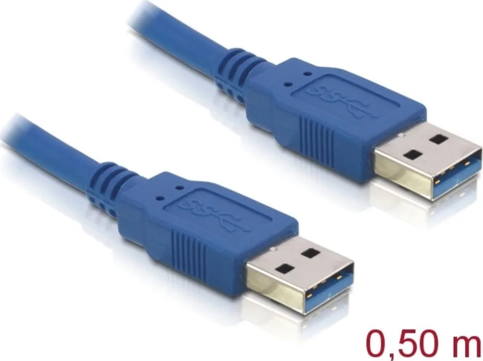 DeLock USB 3.0 Cable USB-A male - USB-A male 0.5m (83121) - Image 1