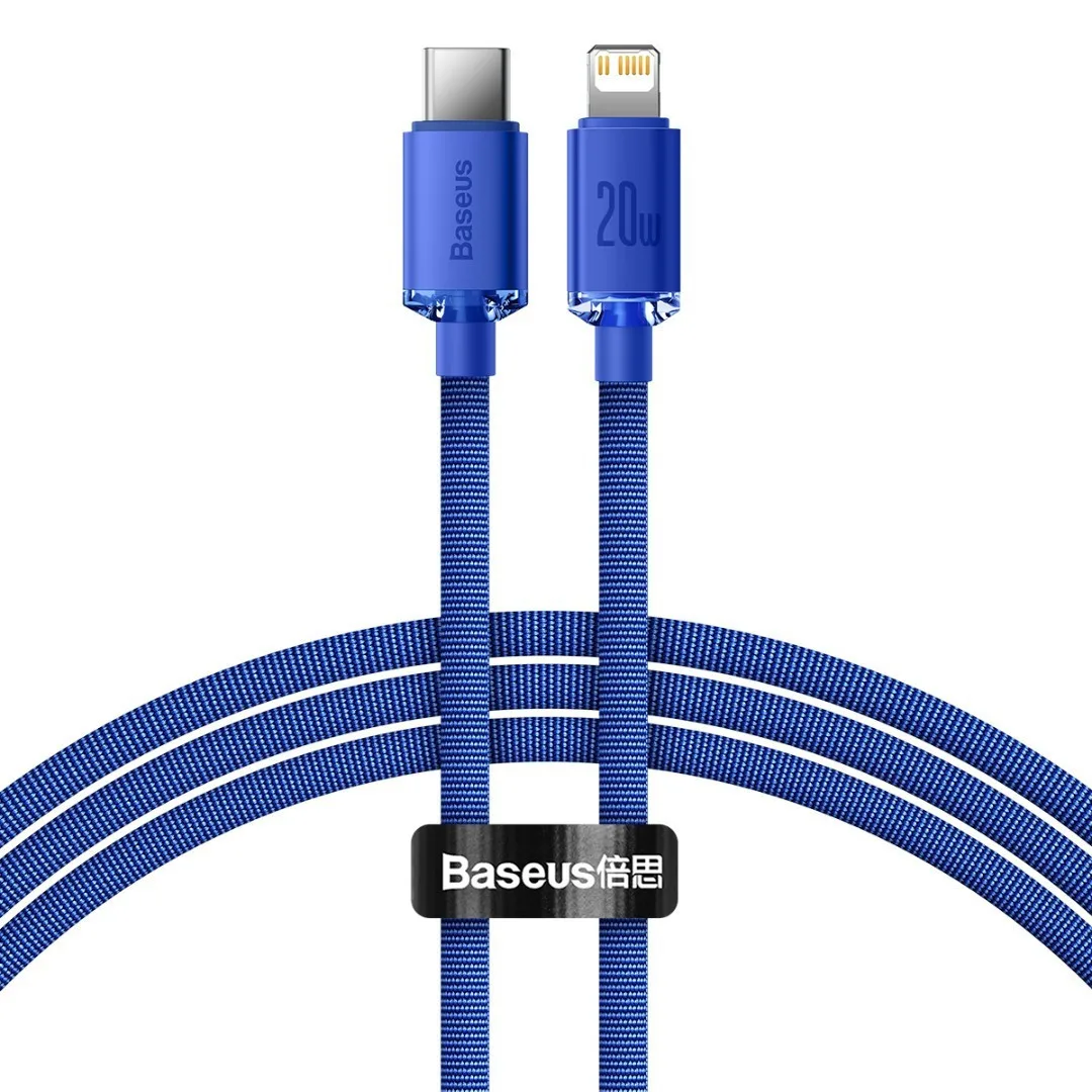 Baseus Crystal Shine Braided USB-C to Lightning Cable 20W Μπλε 1.2m (CAJY000203) - Image 1
