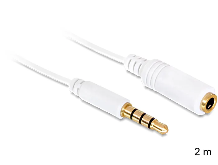 20220112133423_delock_cable_3_5mm_male_3_5mm_female_2m_84482.jpeg DeLock Καλώδιο Ήχου TRRS 3.5mm male - 3.5mm female Λευκό 2m 84482 - Image 1