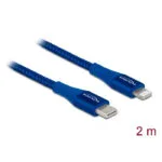 DeLock Braided USB-C to Lightning Cable Μπλε 2m (85417)