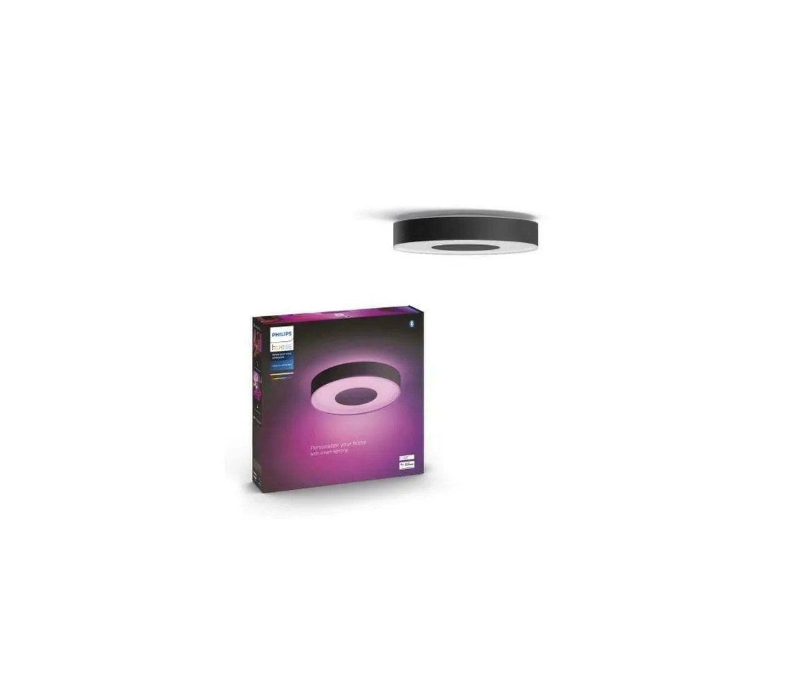 20220118164314_philips_metalliki_plafoniera_orofis_mayri_915005997301.jpeg Philips Smart Πλαφονιέρα Οροφής 38.1εκ. Μαύρη με Ενσωματωμένο LED και Τηλεχειριστήριο 915005997301 - Image 1