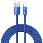 Baseus Crystal Shine Braided USB 2.0 Cable USB-C male - USB-A 100W PD Μπλε 2m CAJY000503