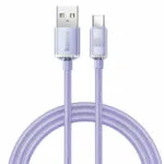 Baseus Crystal Shine Braided USB 2.0 Cable USB-C male - USB-A 100W PD Μωβ 1.2m CAJY000405