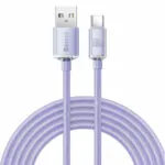 Baseus Crystal Shine Braided USB 2.0 Cable USB-C male - USB-A 100W PD Μωβ 2m CAJY000505