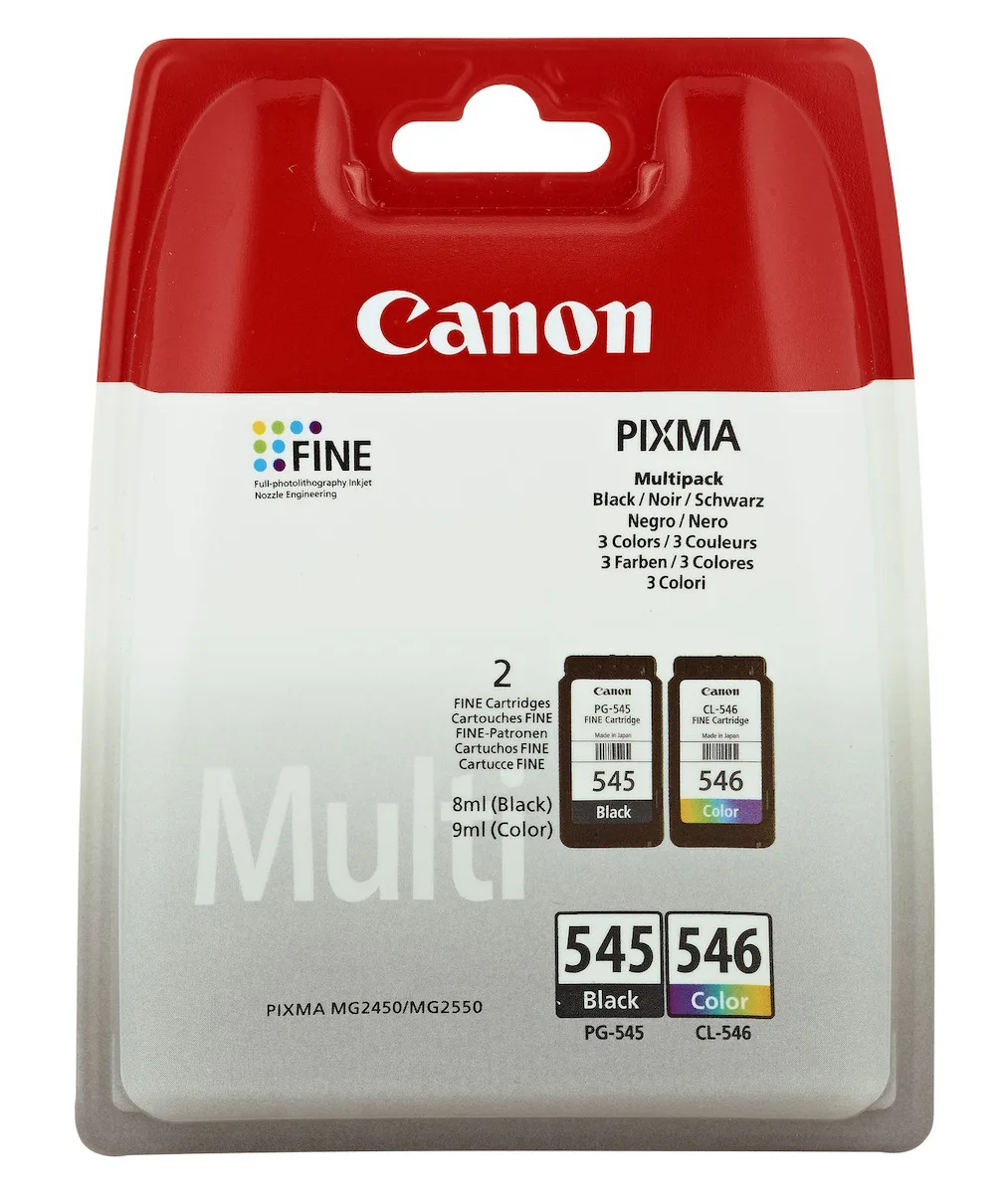 20220128111029_canon_pg_545_cl_546_black_color_multipack_8287b005.jpeg Canon PG-545/CL-546 Γνήσιο Πακέτο 2 Μελανιών Εκτυπωτή InkJet Πολλαπλό (Color) / Μαύρο (8287B005) - Image 1