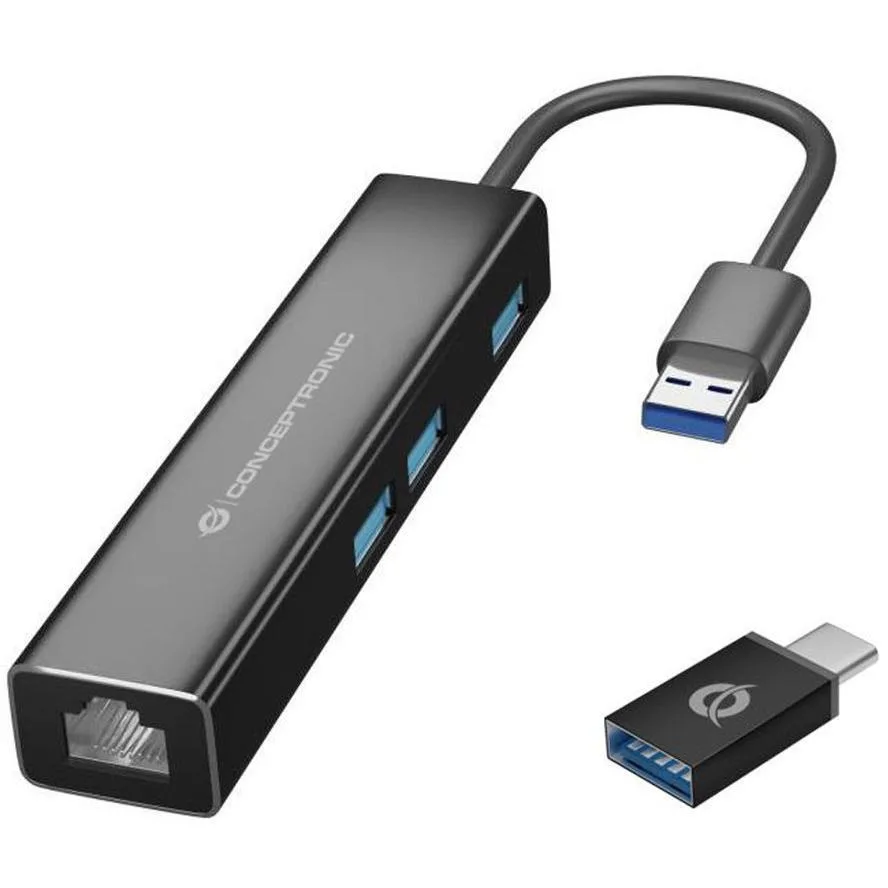 Conceptronic Hub 3 Θυρών USB 3.0 με σύνδεση USB-A / USB-C DONN07BA - Image 1