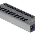 DeLock Hub 10 Θυρών USB 3.0 με σύνδεση USB-A Γκρι 63670