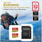 Sandisk Extreme microSDHC 32GB U3 V30 A1 UHS-I 100MB/s με αντάπτορα