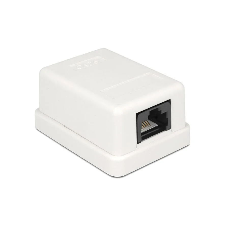 DeLock Μονή Εξωτερική Πρίζα Δικτύου RJ45 Τύπου Cat6 σε Λευκό Χρώμα 86248 - Image 1