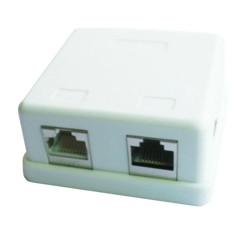 Cablexpert Διπλή Εξωτερική Πρίζα Δικτύου RJ45 Τύπου Cat5 σε Λευκό Χρώμα (CAT5e) GM-SMB2 - Image 1