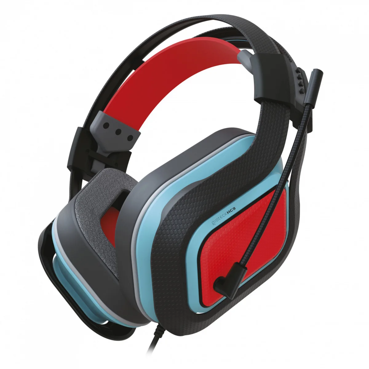 Gioteck Hc-9 Over Ear Gaming Headset με σύνδεση 3.5mm Κόκκινο / Γαλάζιο - Image 1