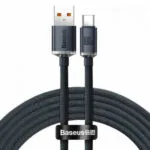 Baseus Crystal Shine Braided USB 2.0 Cable USB-C male - USB-A 100W PD Μαύρο 2m CAJY000501