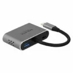DeLock USB-C Docking Station με HDMI 4K PD Ασημί (64074)