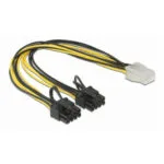 DeLock 6-Pin PCIe - 8-Pin PCIe Cable 0.3m Πολύχρωμο 83433