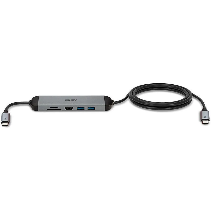 Lindy USB-C Docking Station με HDMI 4K PD Ασημί (43326) - Image 1