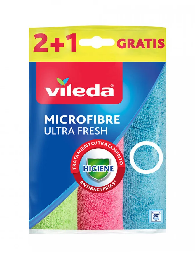 Vileda Ultra Fresh Πανάκια Καθαρισμού με Μικροΐνες Γενικής Χρήσης Πολύχρωμα 30x30εκ. 3τμχ 162660 - Image 1