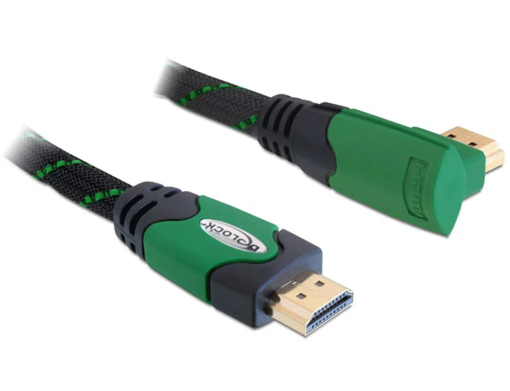 DeLock HDMI 1.4 High Speed 1080p 120Hz Angle (90°) Cable HDMI male - HDMI male 1m Μαύρο 82951 - Image 1