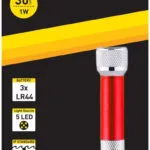 Entac Φακός Μπρελόκ LED IP44 με Μέγιστη Φωτεινότητα 30lm EFL-5LED-KC-R 15.007.0084